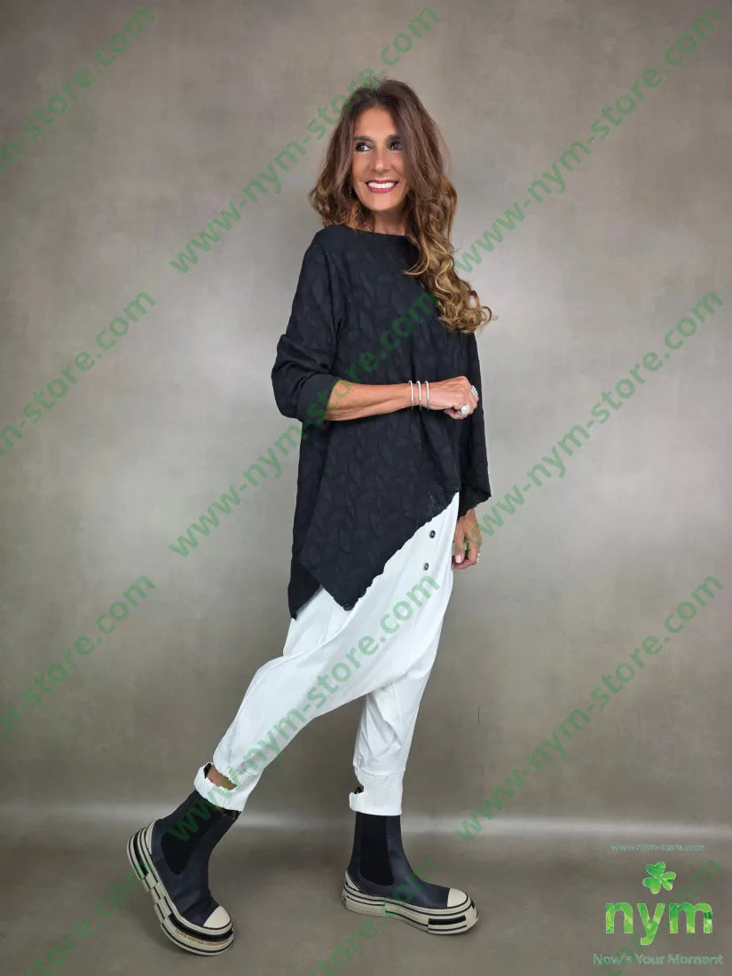 maglia lavorata punte laterali 53pl46co1ea U / NERO / AI25 MAGLIA