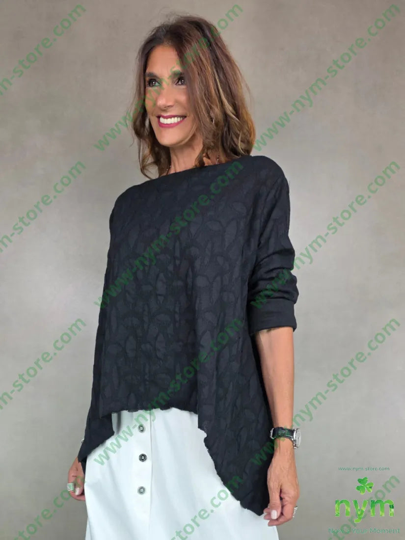 maglia lavorata punte laterali 53pl46co1ea U / NERO / AI25 MAGLIA