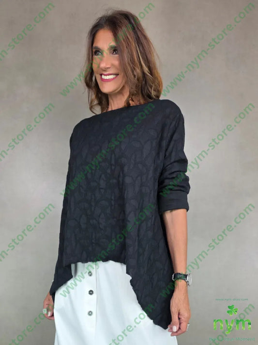 maglia lavorata punte laterali 53pl46co1ea U / NERO / AI25 MAGLIA