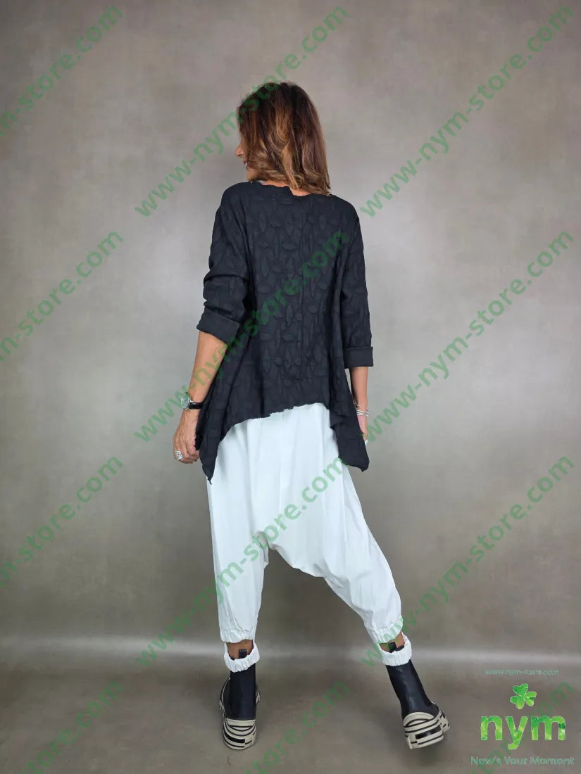 maglia lavorata punte laterali 53pl46co1ea U / NERO / AI25 MAGLIA