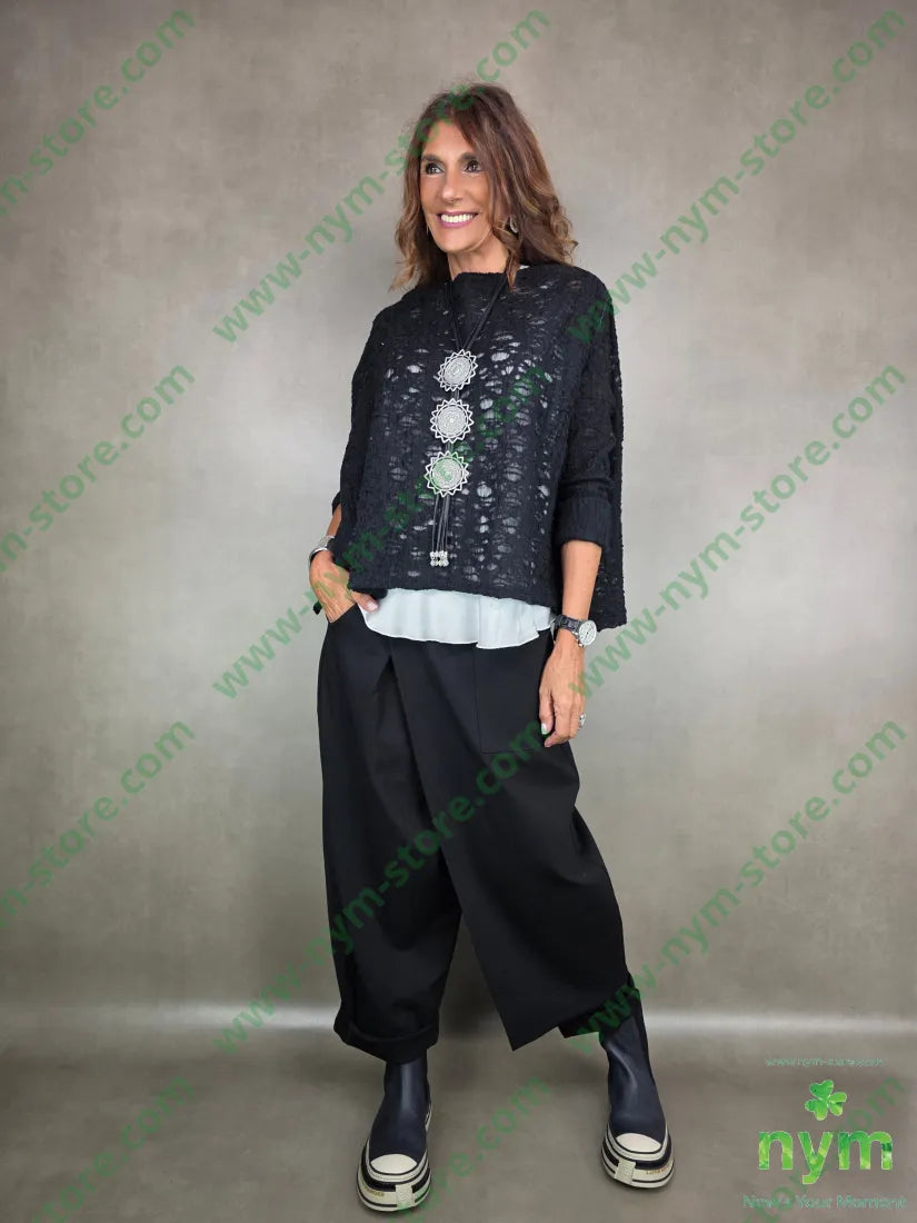 maglia lavorata quadrata in lana 40wo30pl30ny MAGLIA