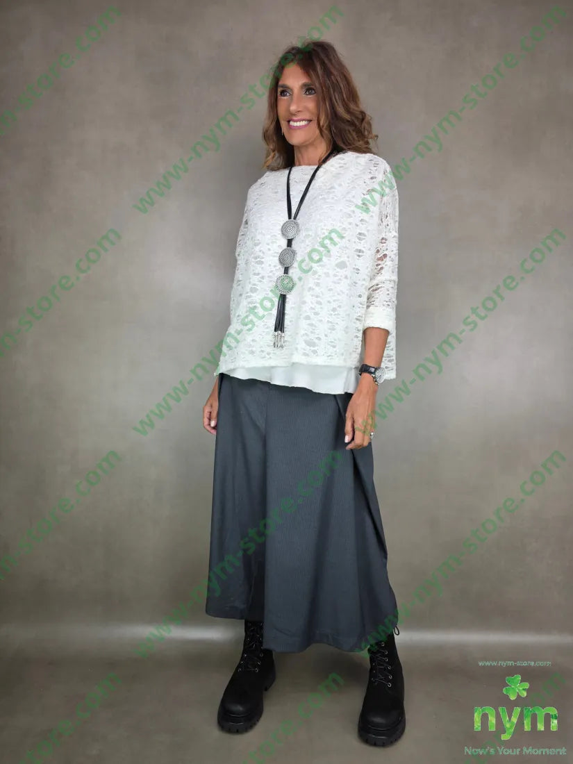 maglia lavorata quadrata in lana 40wo30pl30ny MAGLIA