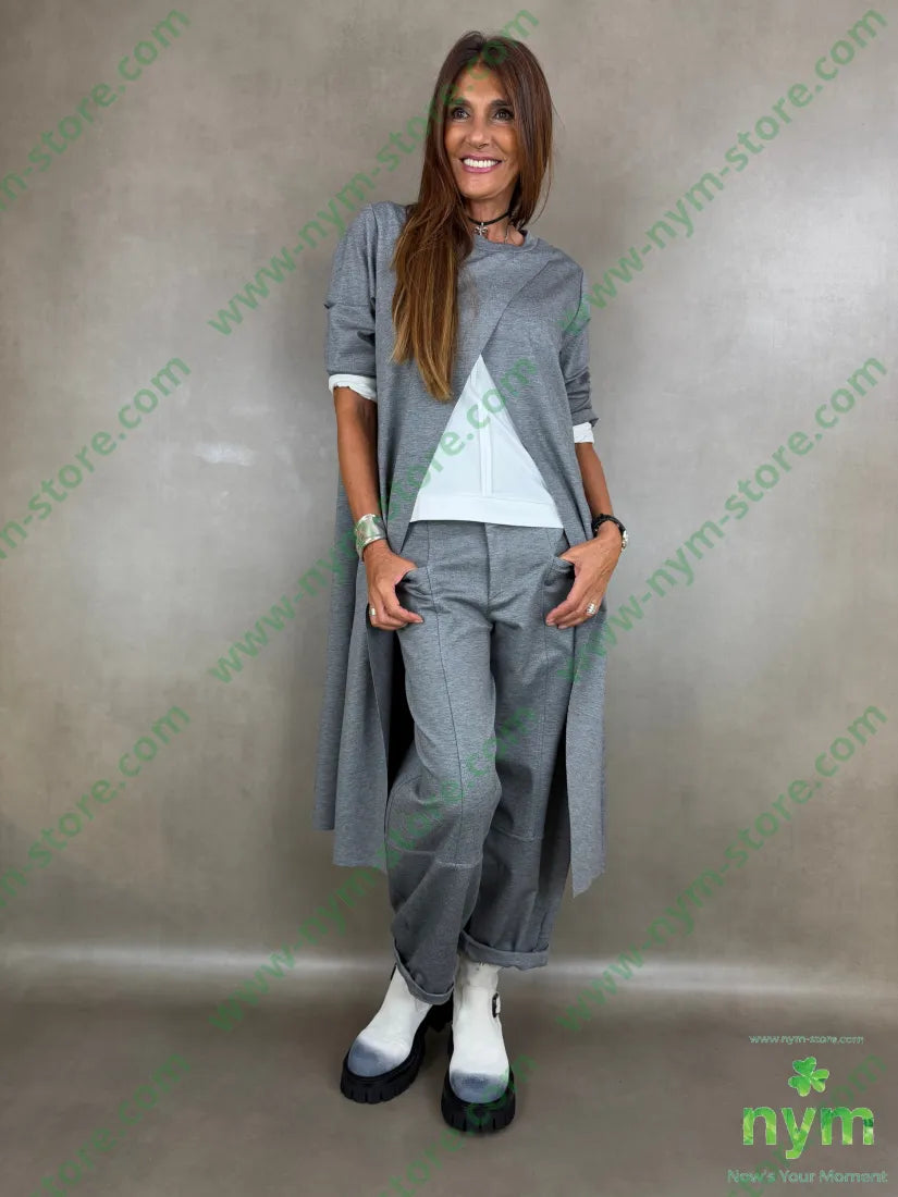 maglia lunghissima accoppiata punto milano g 60vi35pa5ea - U / GRIGIO C. / AI26 - MAGLIA