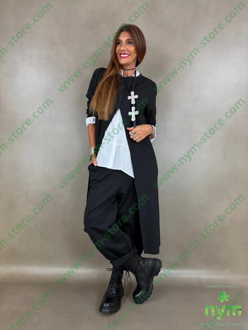 maglia lunghissima accoppiata punto milano n 60vi35pa5ea - U / NERO / AI26 - MAGLIA