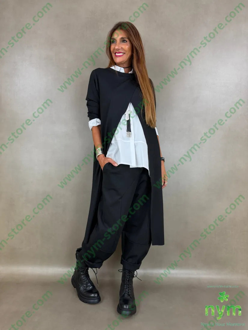 maglia lunghissima accoppiata punto milano n 60vi35pa5ea - U / NERO / AI26 - MAGLIA
