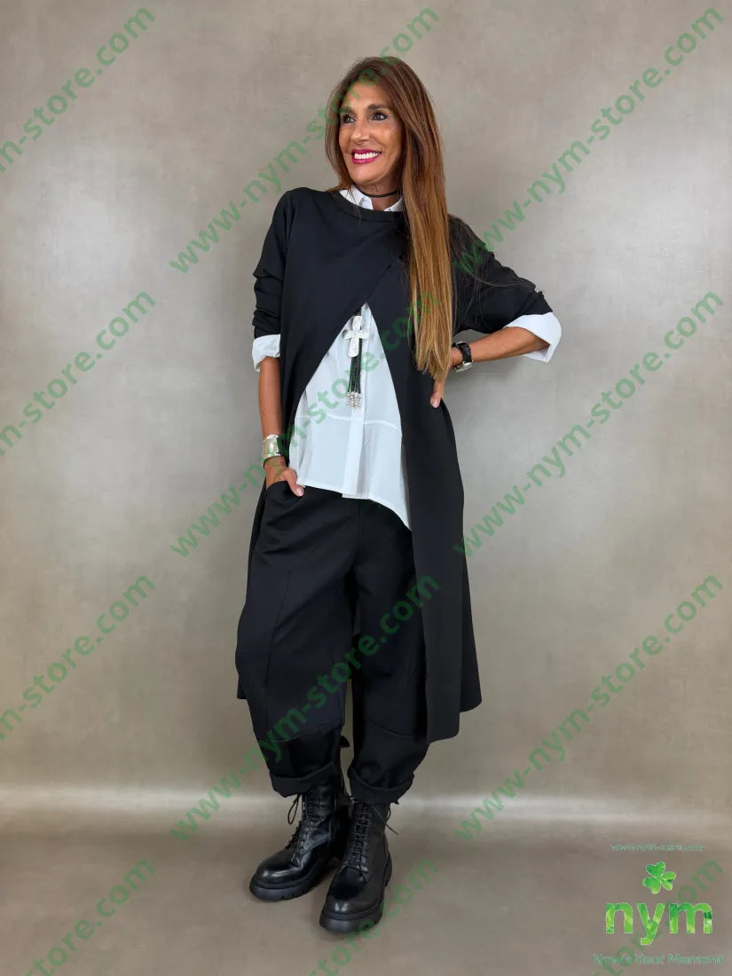 maglia lunghissima accoppiata punto milano n 60vi35pa5ea - U / NERO / AI26 - MAGLIA