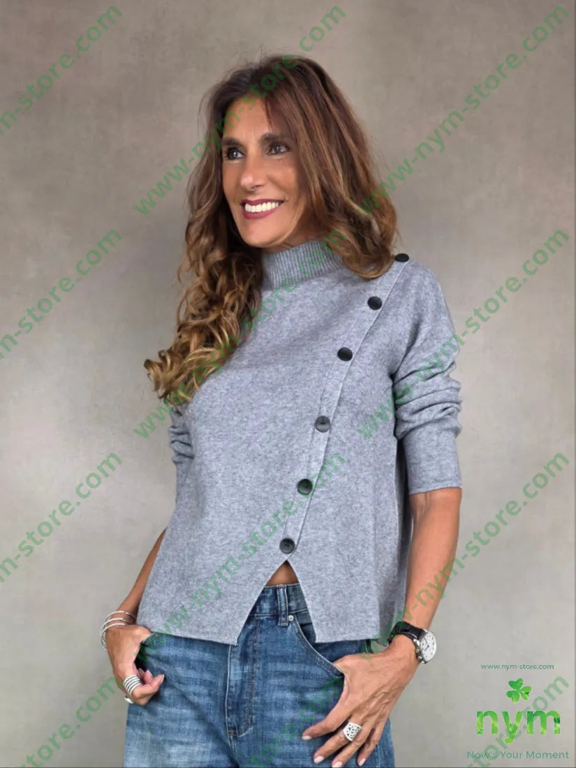 maglia lupetto bottoni trasversali 50vi30pa20pl U / GRIGIO C. / AI25 MAGLIA