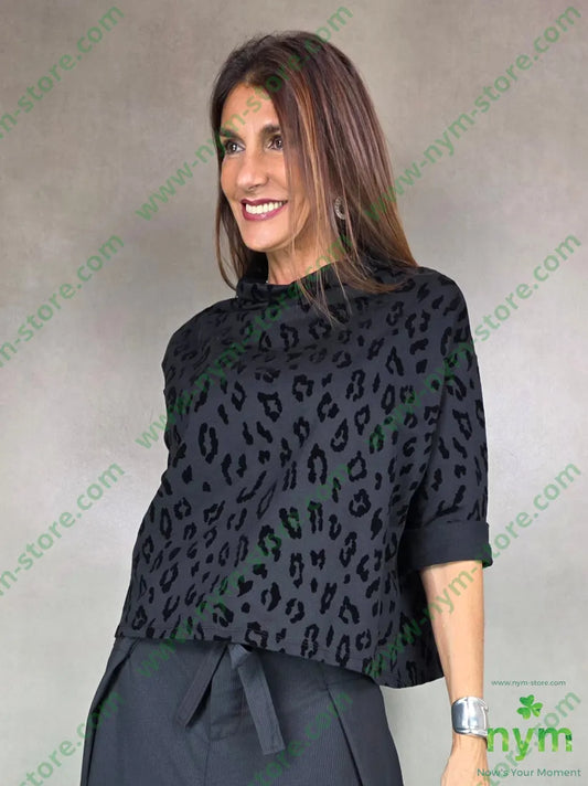 maglia maculata tono su tono 95co5ea2pa U / NERO / AI25 MAGLIA