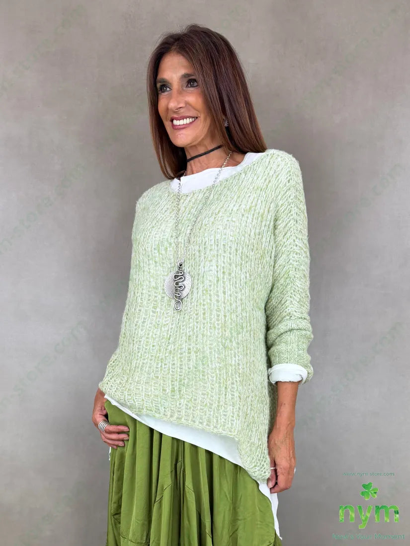 maglione traforato manica coste 56pc30ny7wo7vi - MAGLIA