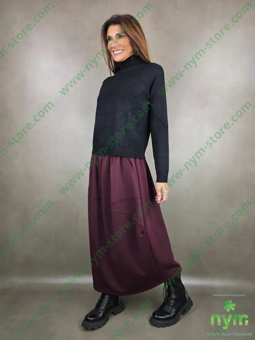 maglia mezzo collo motivo quadro 50vi30pa20pl MAGLIA