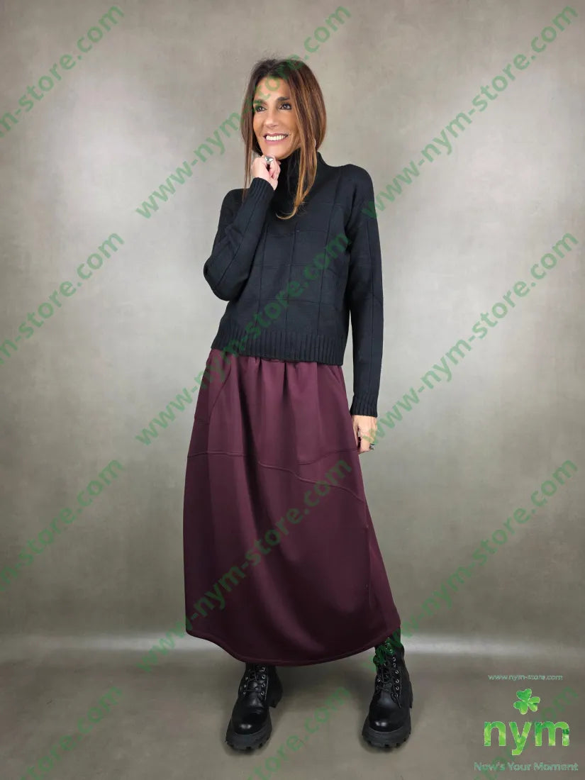 maglia mezzo collo motivo quadro 50vi30pa20pl MAGLIA