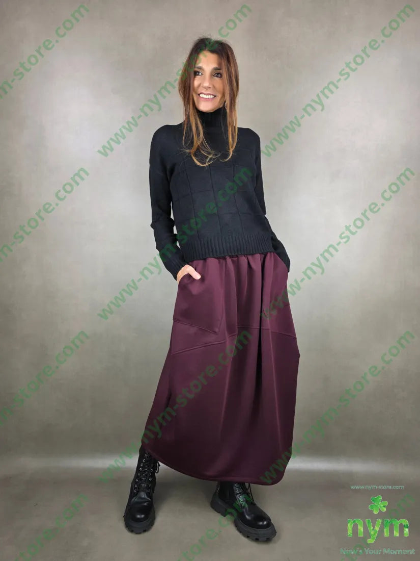 maglia mezzo collo motivo quadro 50vi30pa20pl MAGLIA