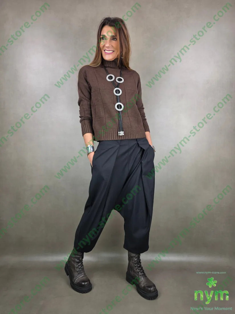 maglia mezzo collo motivo quadro 50vi30pa20pl MAGLIA