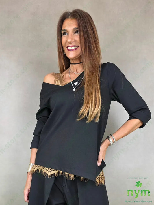 Maglia Milano Stitch asimmetrica N 60vi35pa5ea - U / NERO / AI26 - MAGLIA