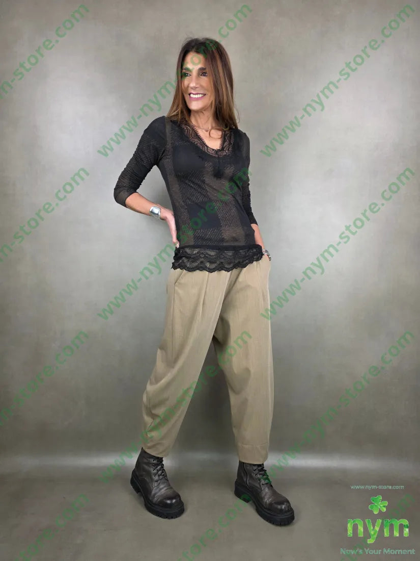 maglia misto cachemire quadri 90vi5ws5ea U / MARRONE / AI25 MAGLIA