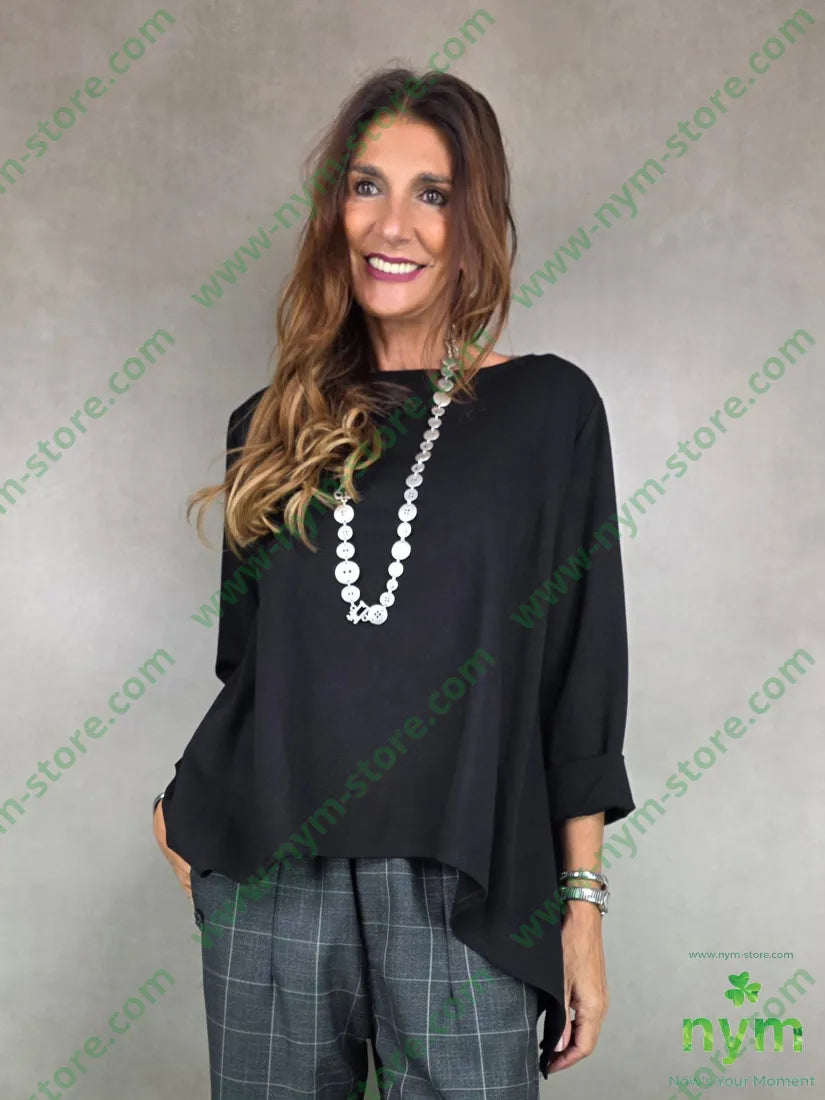 maglia pm lunga nei lati 68vi30ny5ea U / NERO / AI25 MAGLIA