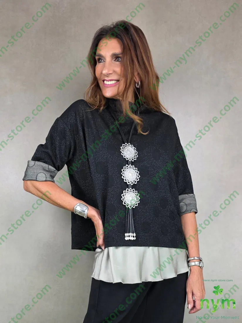 maglia pois 3d elasticizzata 55vi40pl5ea U / NERO / AI25 MAGLIA