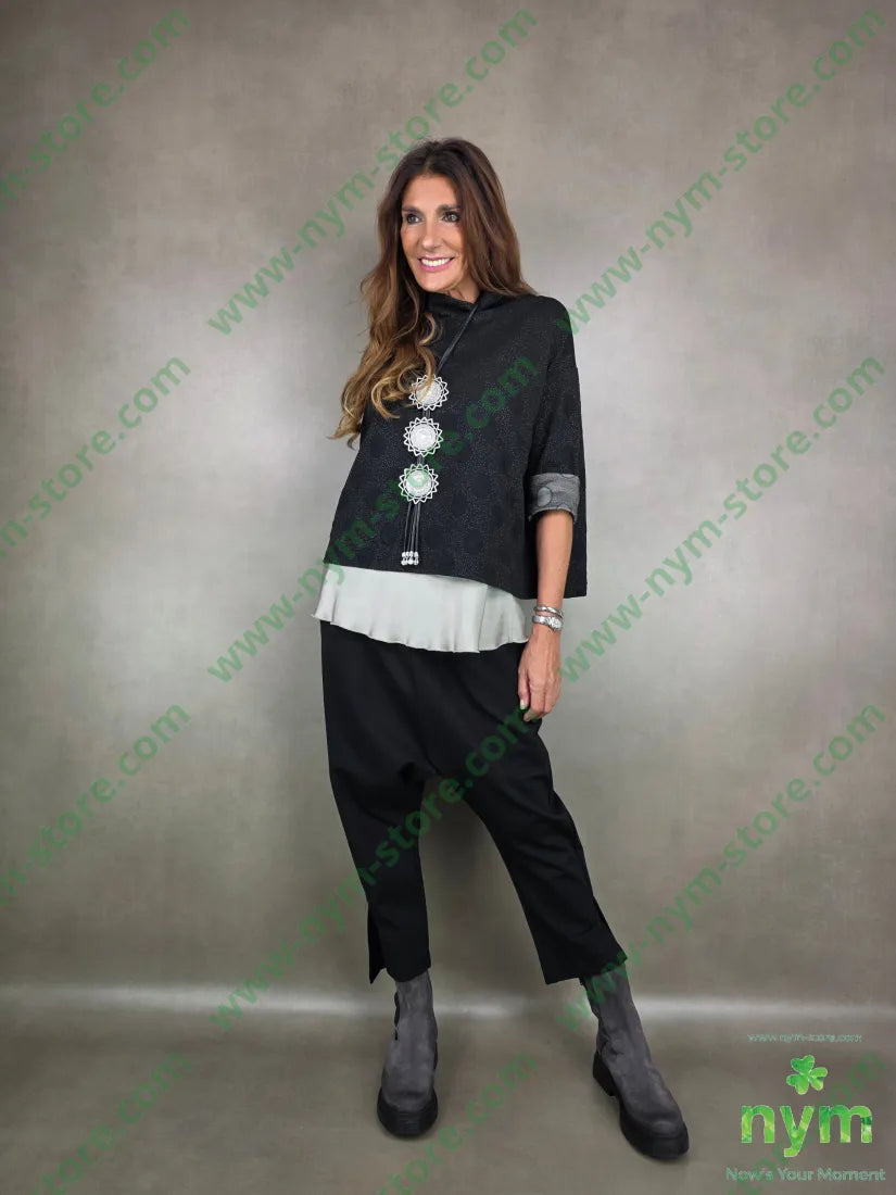 maglia pois 3d elasticizzata 55vi40pl5ea U / NERO / AI25 MAGLIA