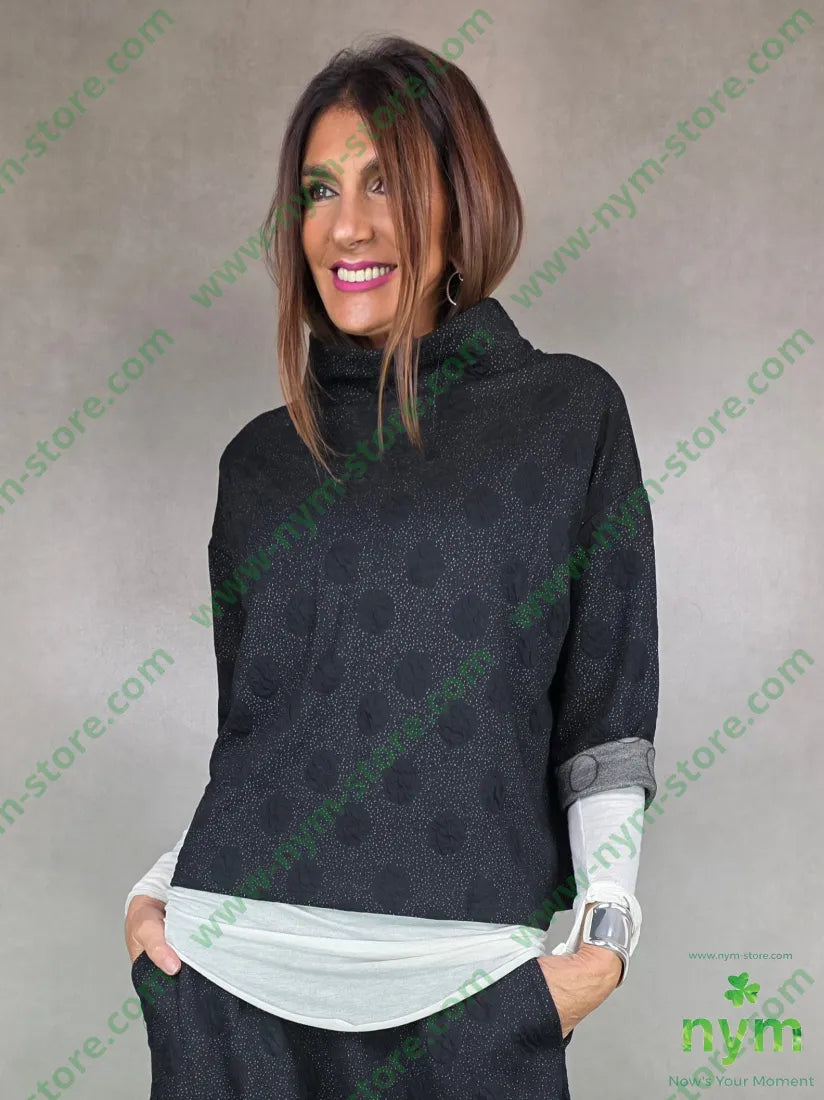 maglia pois 3d elasticizzata 55vi40pl5ea U / NERO / AI25 MAGLIA