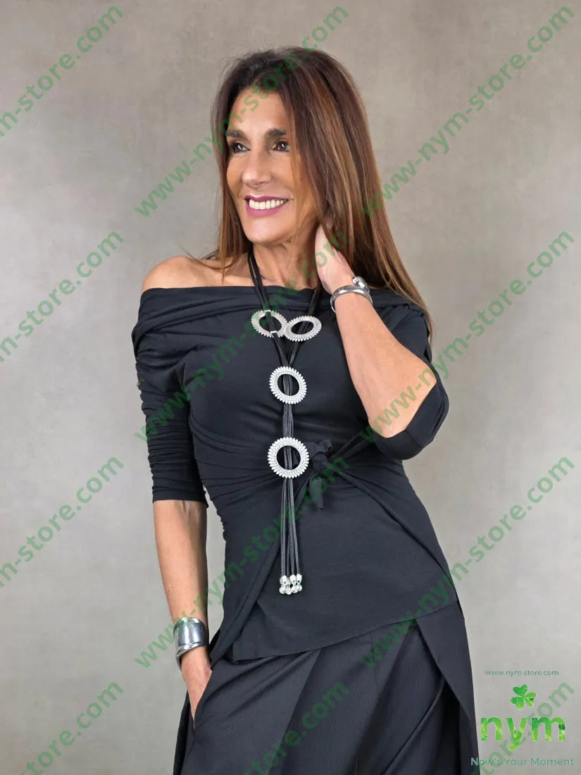 maglia punte dietro scollata 55vi30ny10ws5ea U / NERO / AI25 MAGLIA