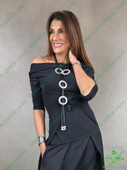 maglia punte dietro scollata 55vi30ny10ws5ea U / NERO / AI25 MAGLIA