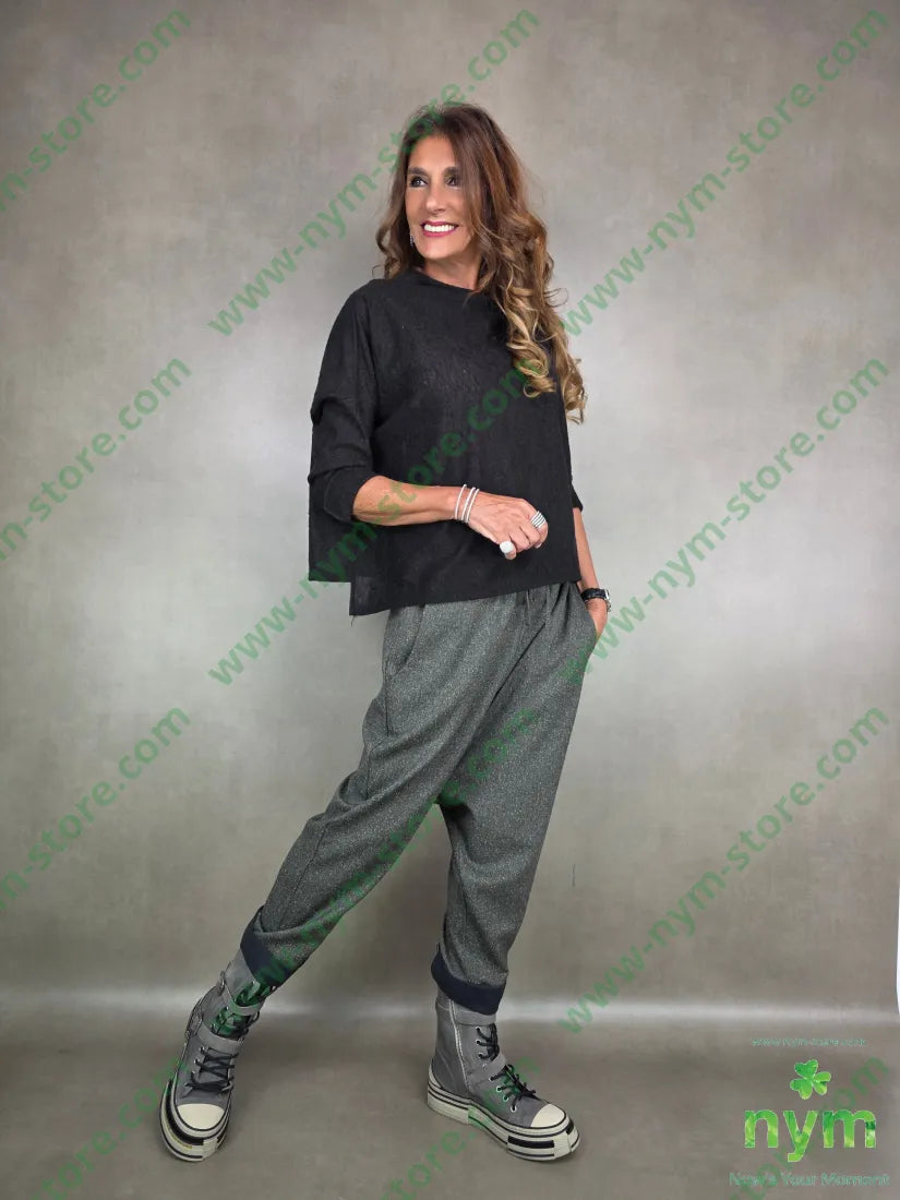 maglia quadrata in lana 73wo27ny U / NERO / AI25 MAGLIA