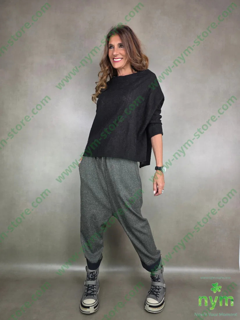 maglia quadrata in lana 73wo27ny U / NERO / AI25 MAGLIA