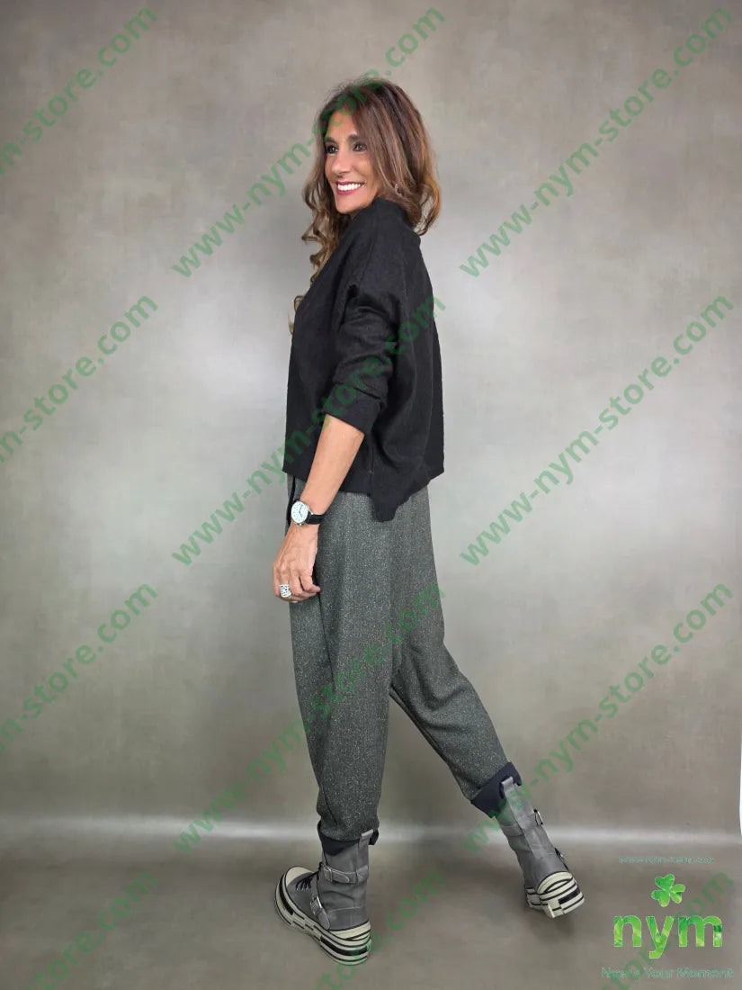 maglia quadrata in lana 73wo27ny U / NERO / AI25 MAGLIA