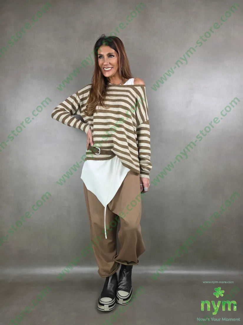 maglia rigata giro 52ac15vi3ea20ny10wo U / CAMMELLO / AI25 MAGLIA