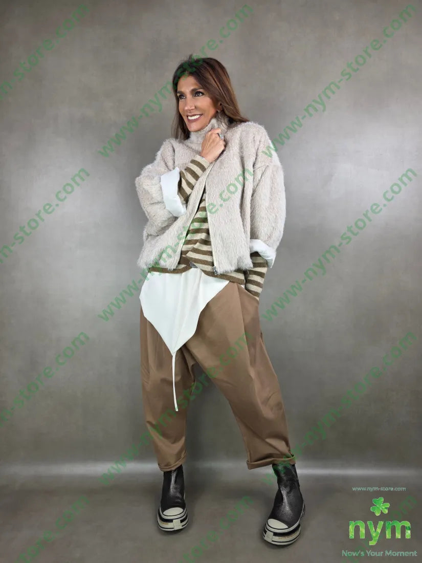 maglia rigata giro 52ac15vi3ea20ny10wo U / CAMMELLO / AI25 MAGLIA