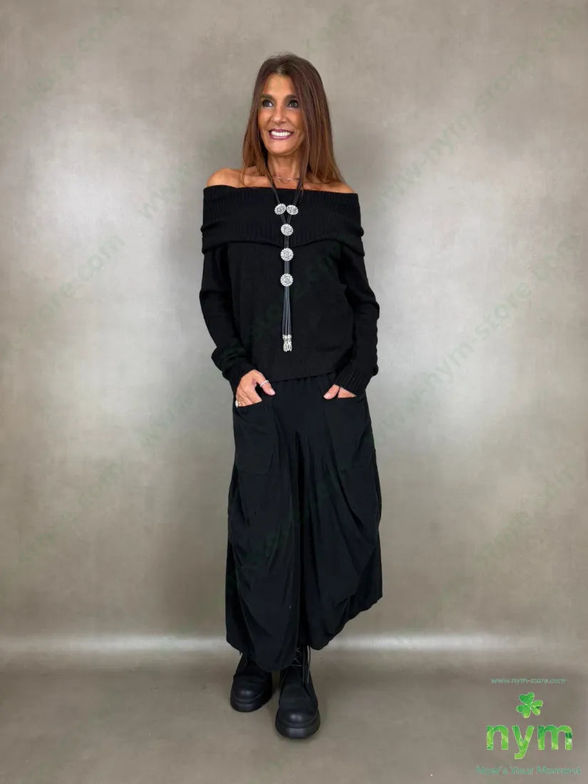 Maglia sciallata 018570545 NERO AI26 - foto 6