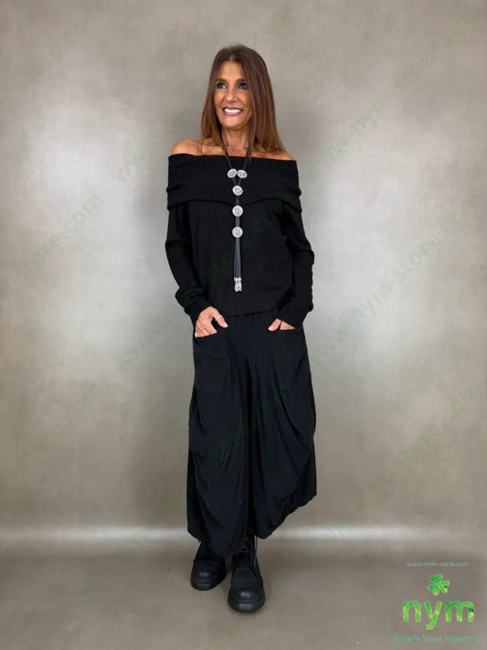 Maglia sciallata 018570545 NERO AI26 - foto 6