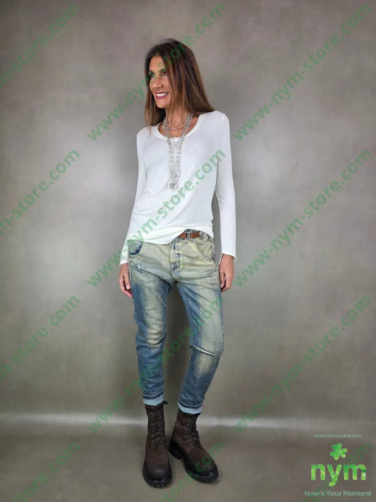maglia scollo a v misto cachemire 80vi2pa6ea5ws MAGLIA