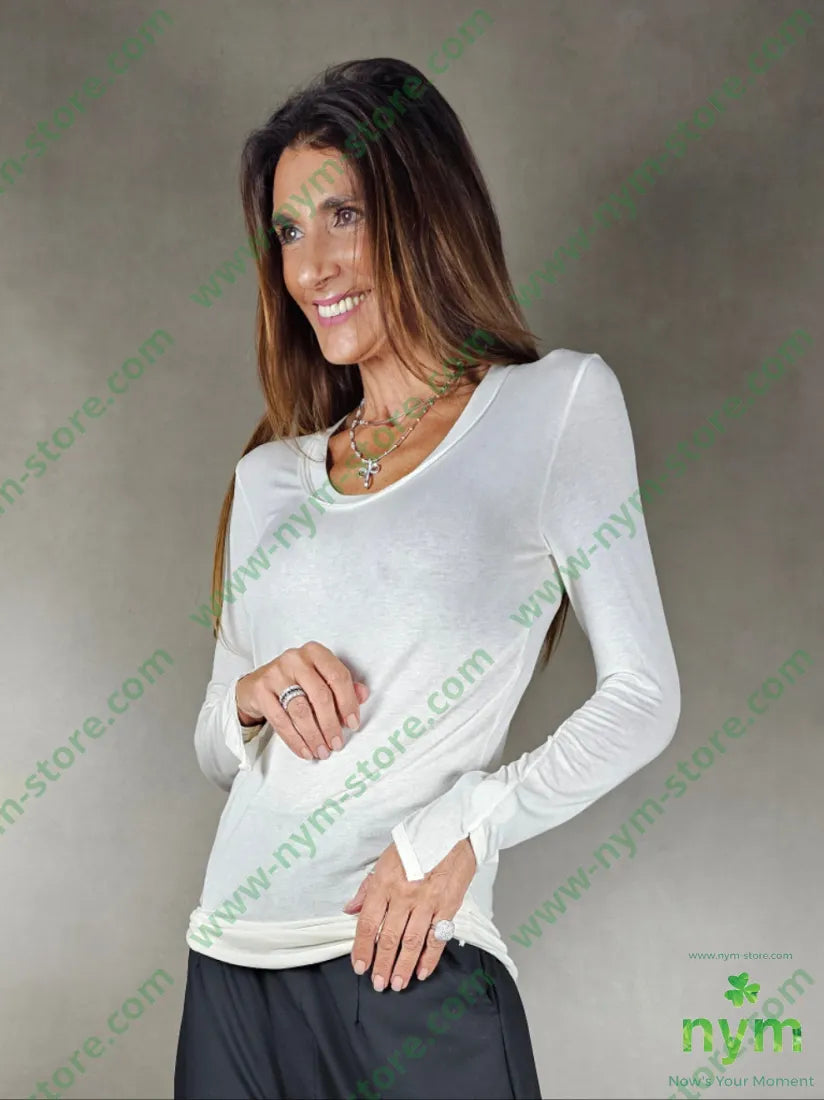 maglia scollo a v misto cachemire 80vi2pa6ea5ws U / PANNA / AI25 MAGLIA