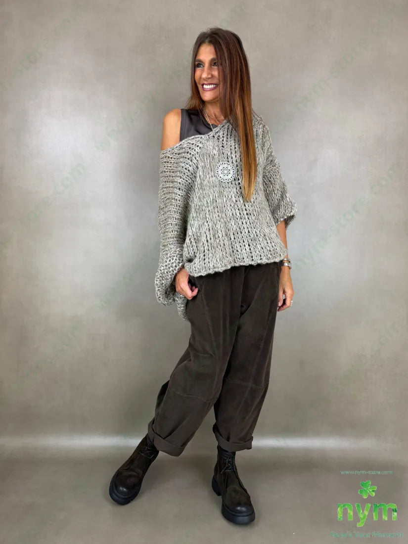 Maglia scollo V effetto tweed 57ac29pa7vi7wo - MAGLIA