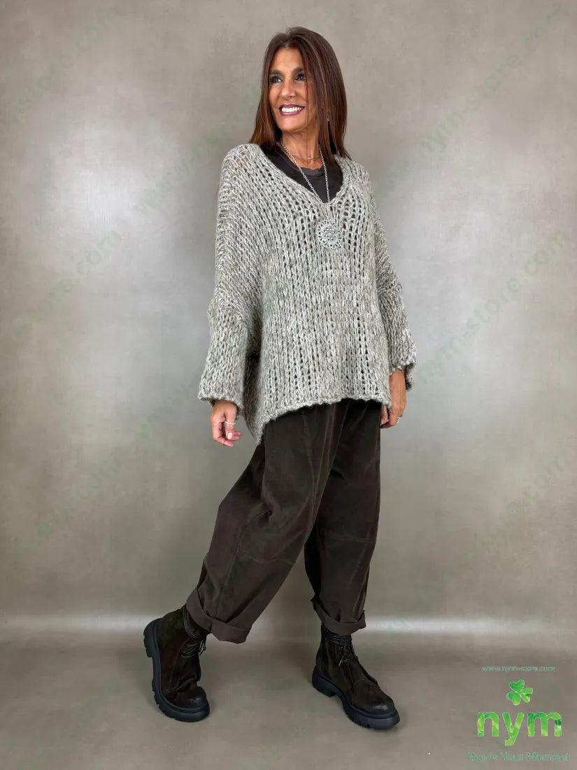 Maglia scollo V effetto tweed 57ac29pa7vi7wo - MAGLIA