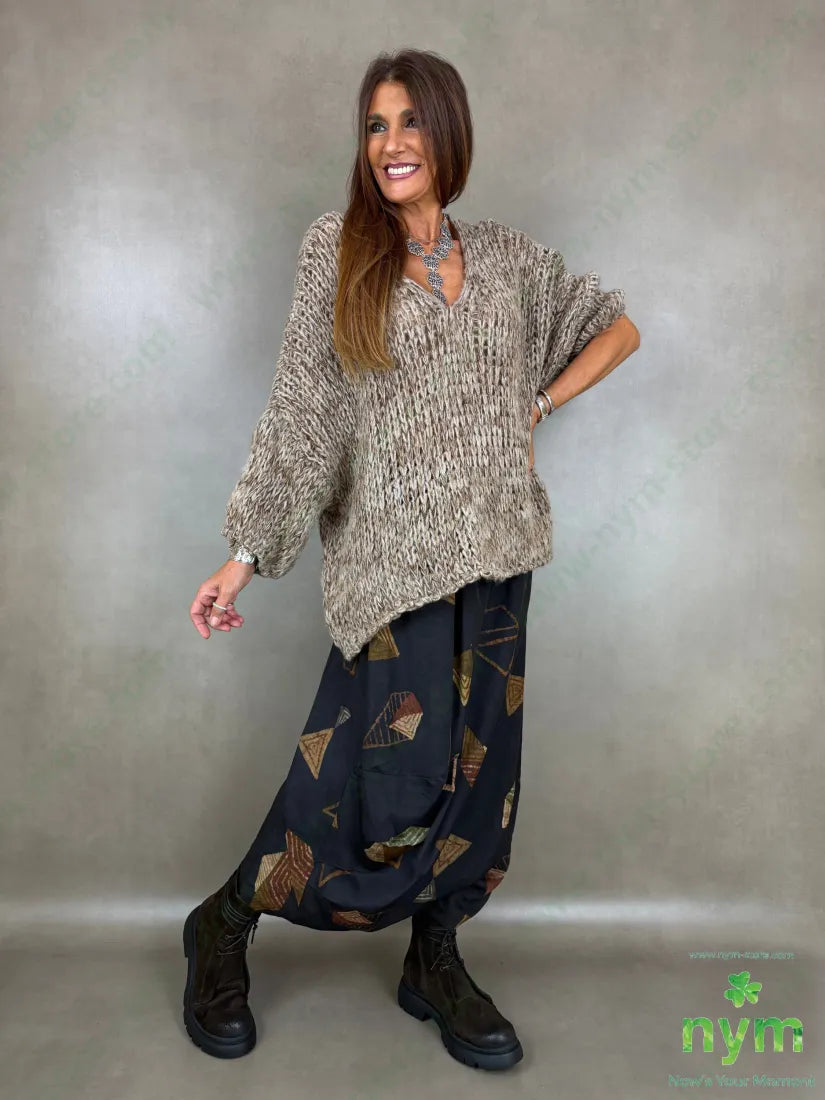 Maglia scollo V effetto tweed 57ac29pa7vi7wo - MAGLIA