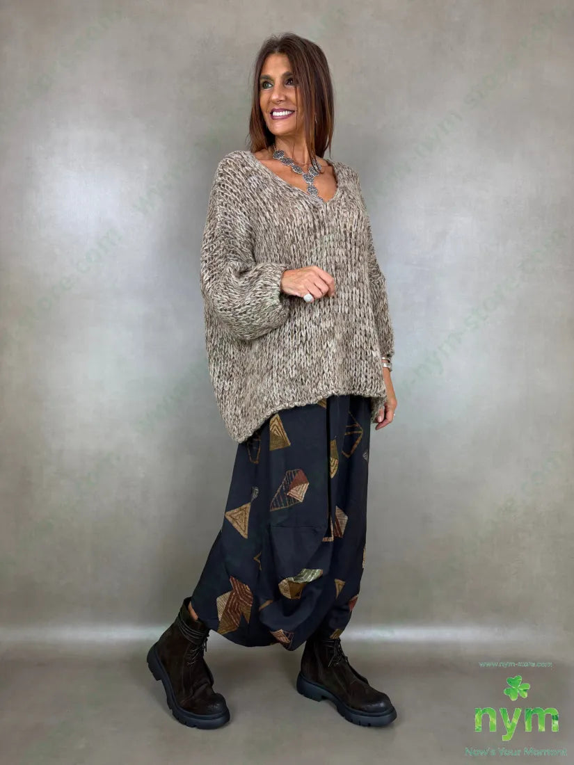 Maglia scollo V effetto tweed 57ac29pa7vi7wo - MAGLIA