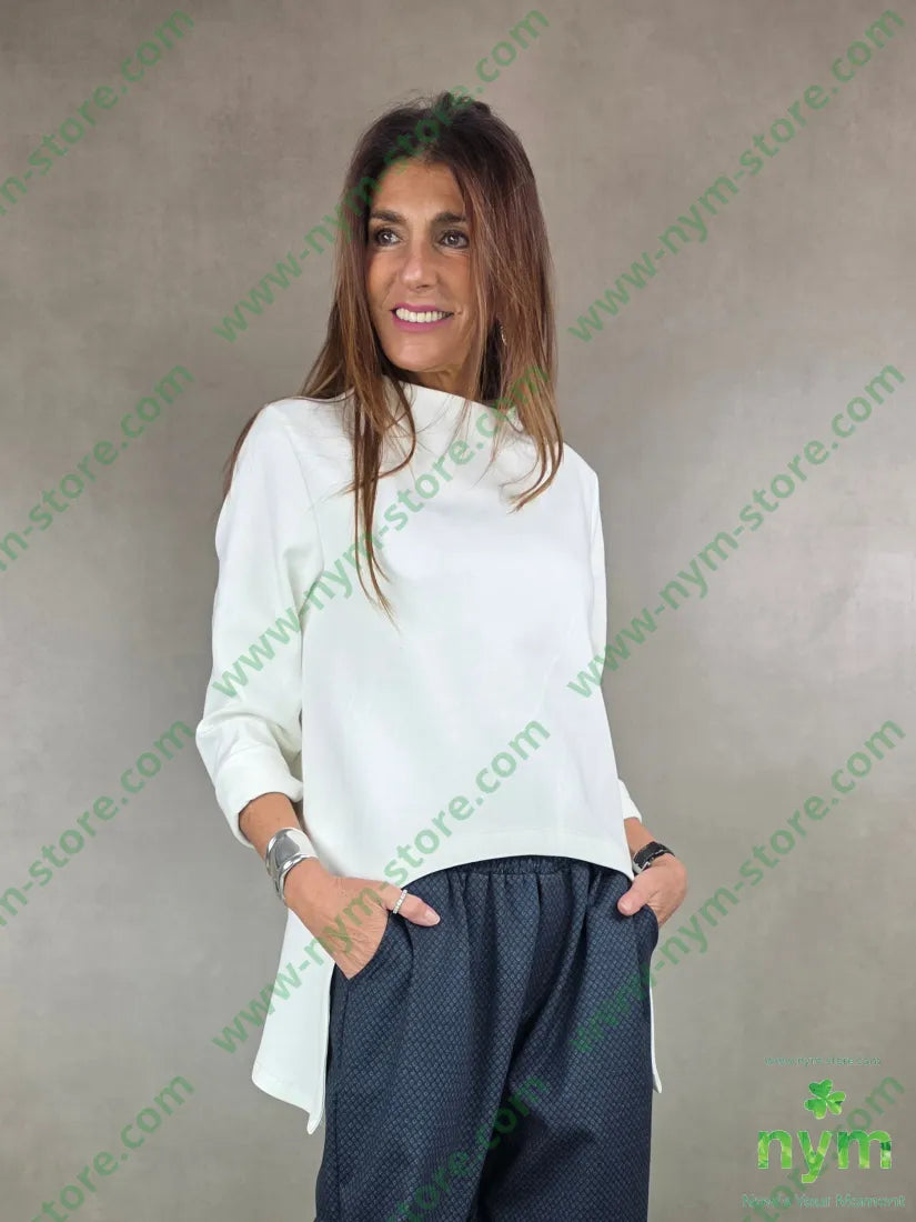 maglia scuba corta stondata 80co15pl5ea U / PANNA / AI25 MAGLIA