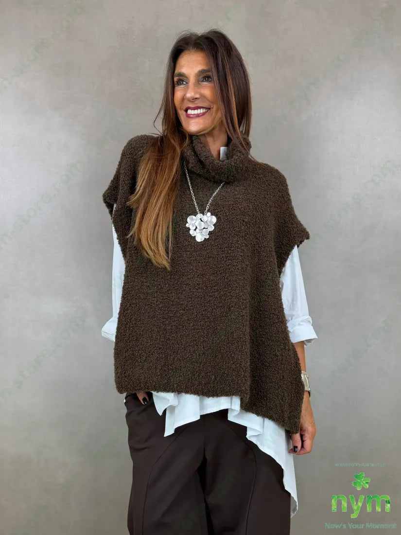 maglia senza maniche boucle collo ciambella 65ac17pl9vi9wo - U / MARRONE / AI26 - MAGLIA