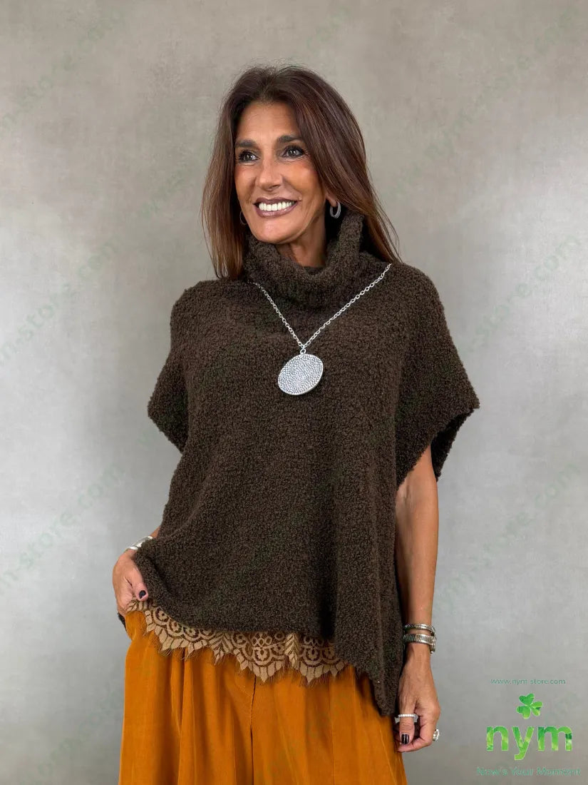 maglia senza maniche boucle collo ciambella 65ac17pl9vi9wo - U / MARRONE / AI26 - MAGLIA