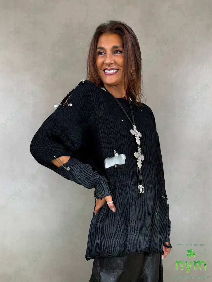maglia strappata con spille 100pc - MAGLIA