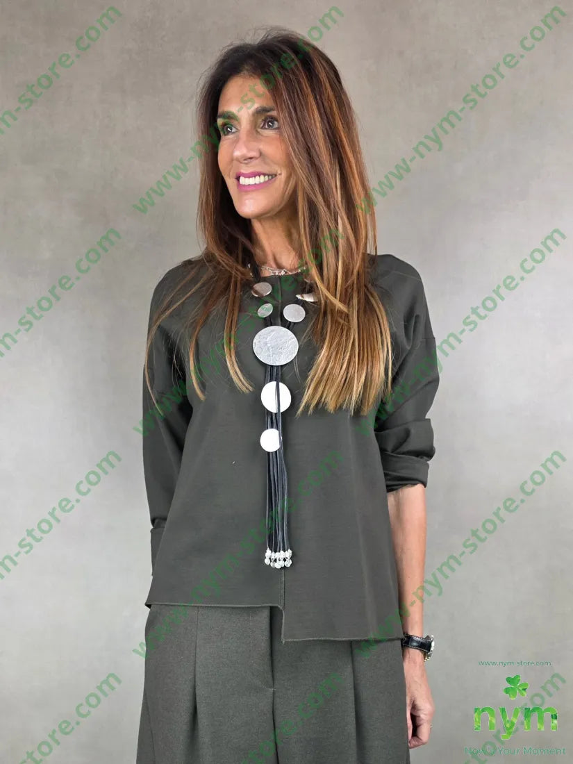 maglia taglia e cuci ampia 65vi30ny5ea U / MILITARE / AI25 MAGLIA