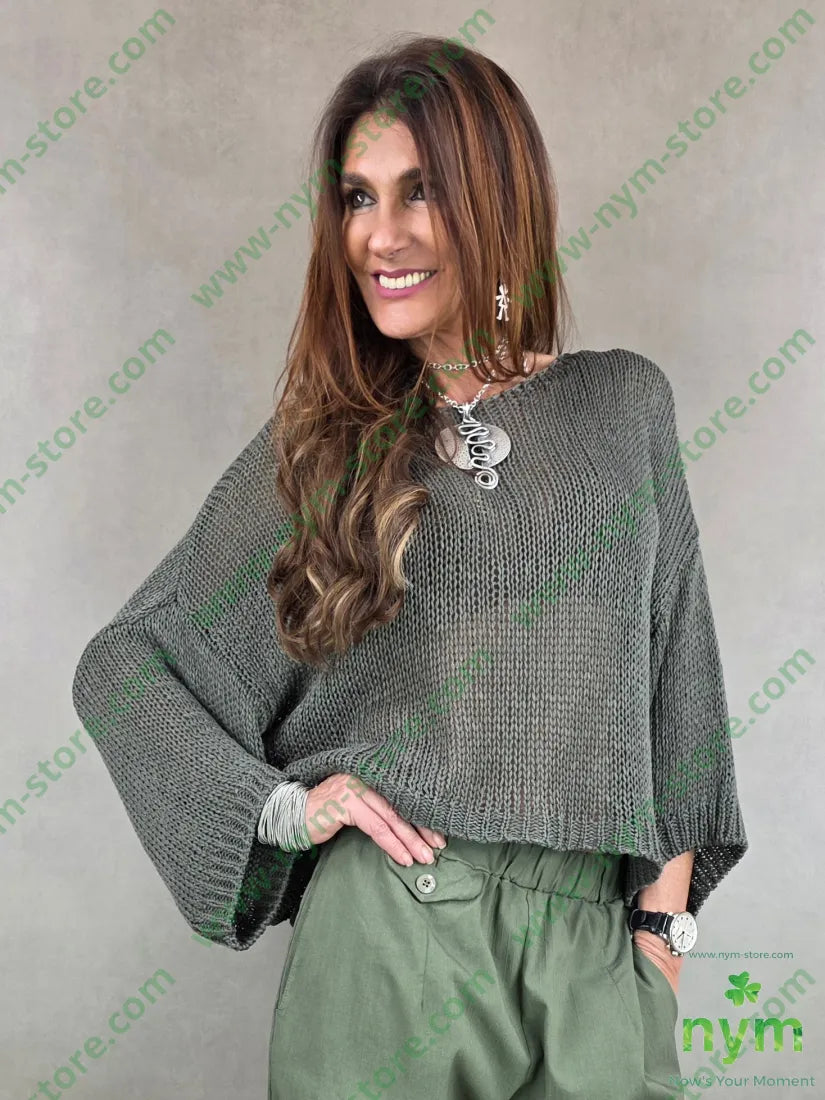 maglia tricot girocollo 100ac - U / MILITARE / PE26 - MAGLIA