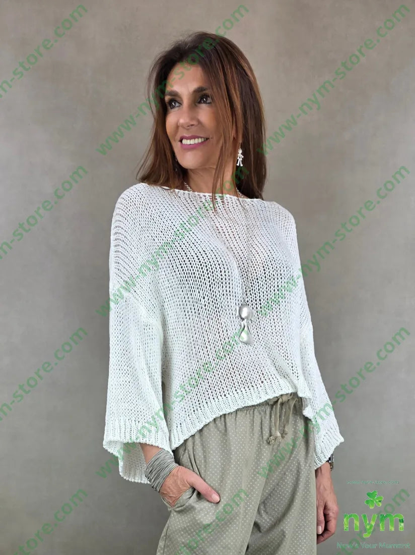 maglia tricot girocollo 100ac - U / PANNA / PE26 - MAGLIA