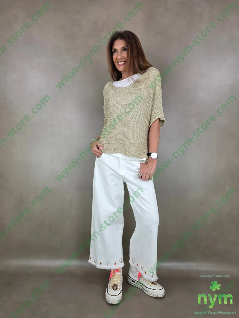 maglia tricot manica corta a scatola 80vi20of - MAGLIA