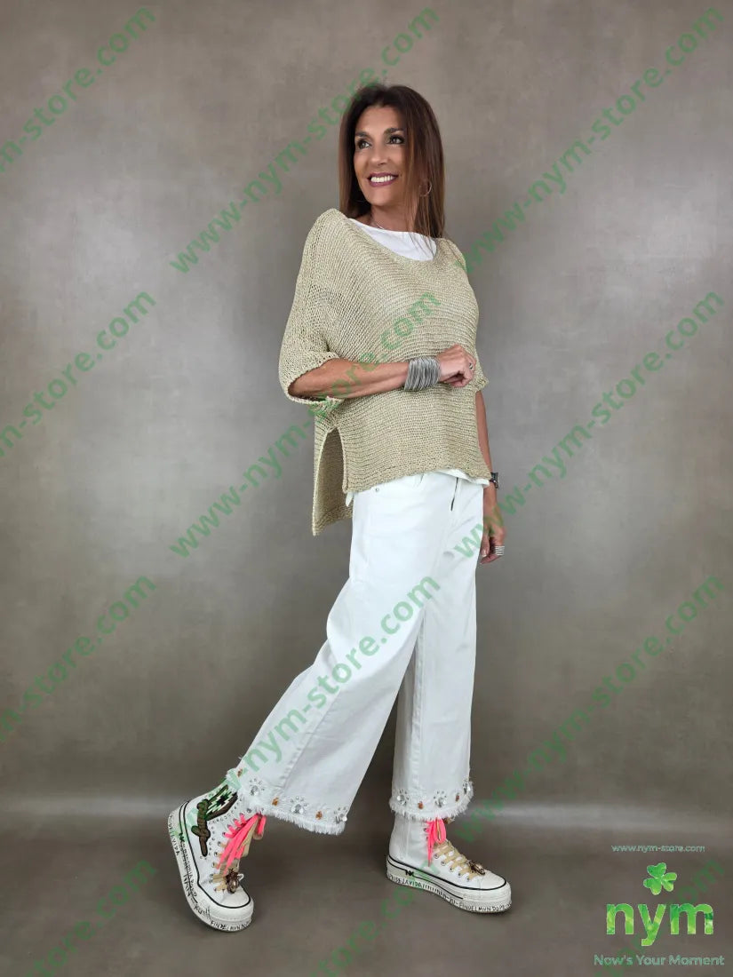 maglia tricot manica corta a scatola 80vi20of - MAGLIA