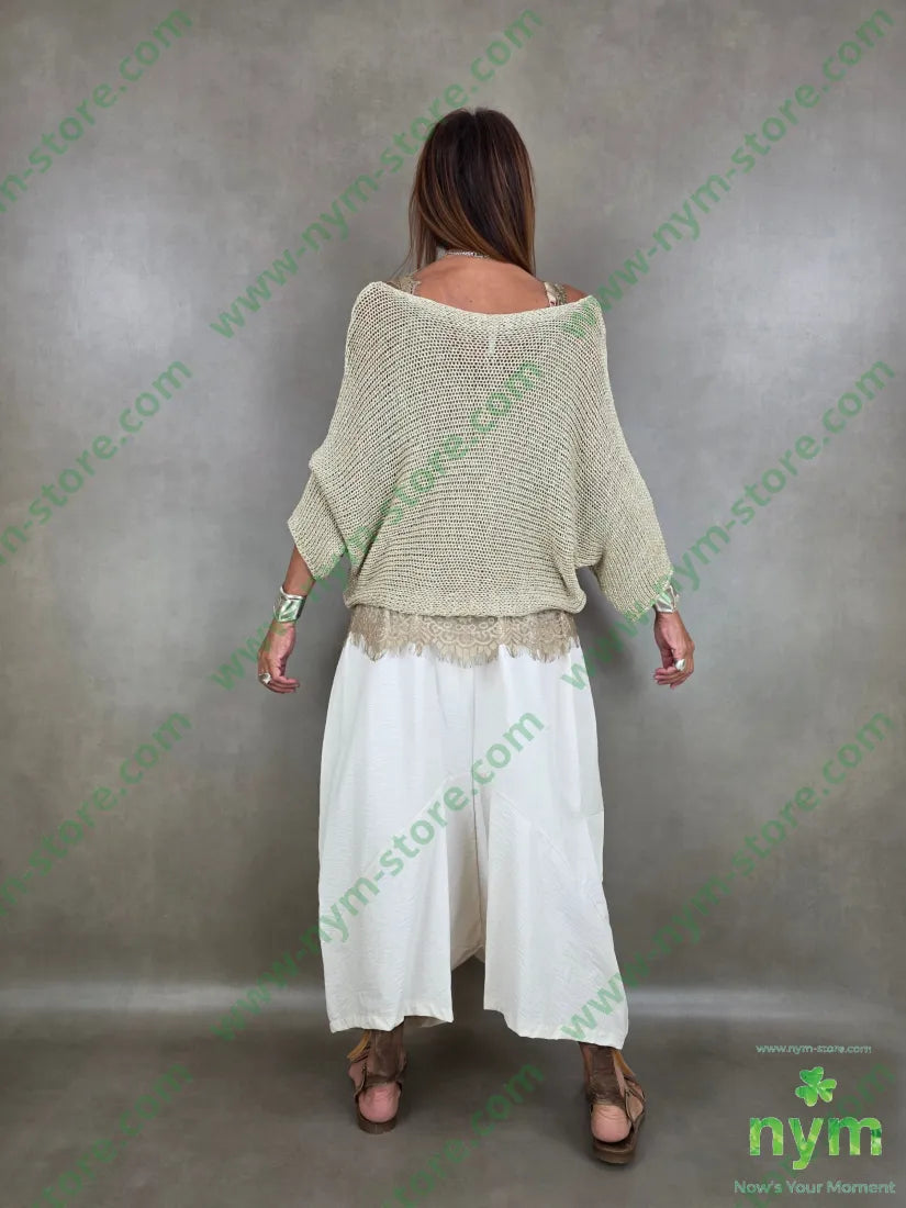 maglia tricot scollata 80vi20of - U / ORO / PE26 - MAGLIA