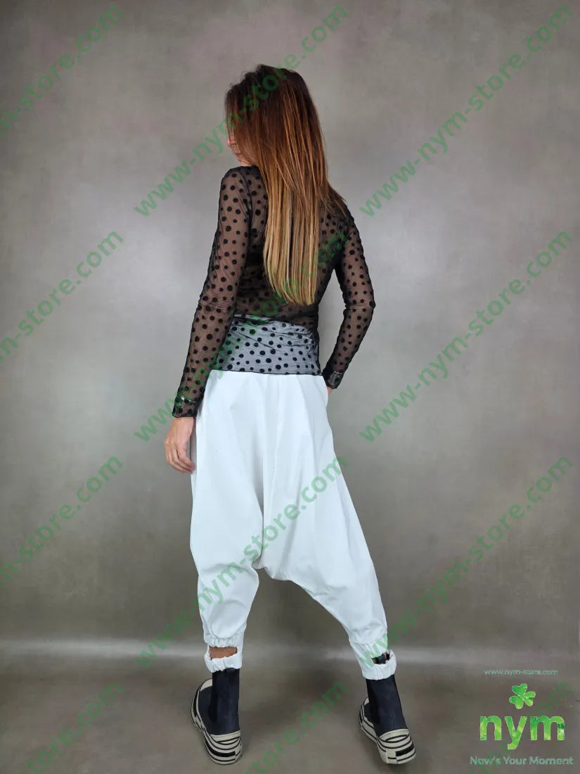 maglia tulle pois 95pl5ea U / NERO / AI25 MAGLIA