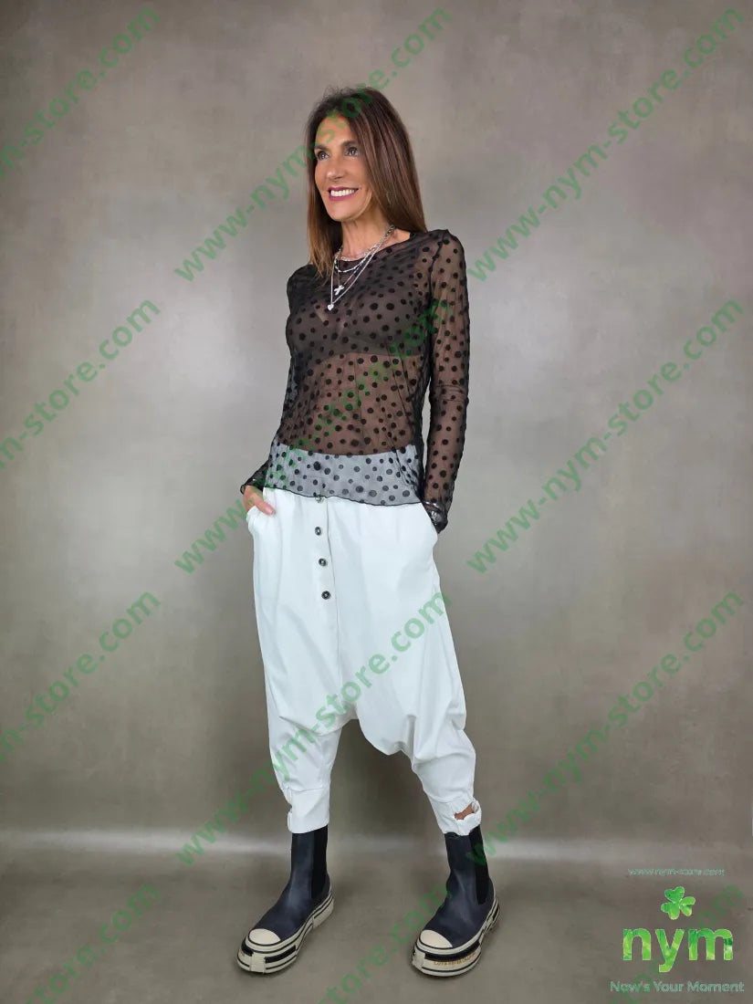 maglia tulle pois 95pl5ea U / NERO / AI25 MAGLIA